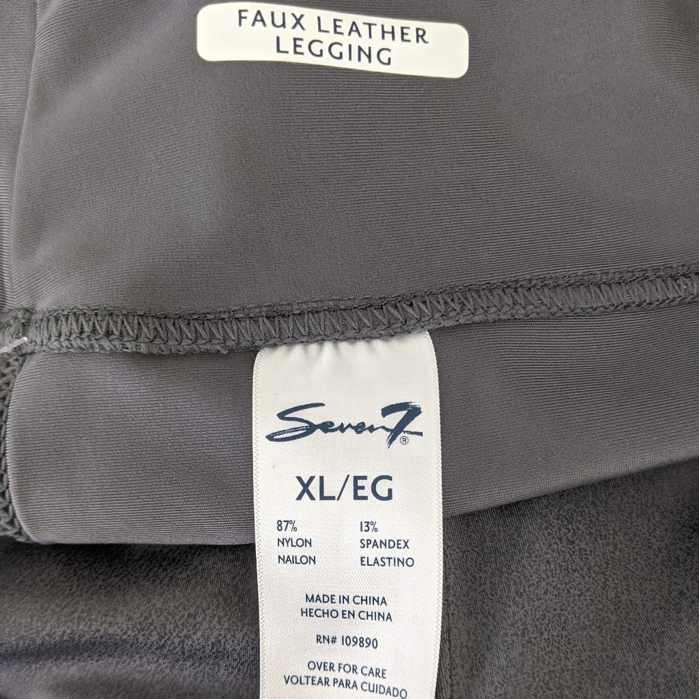 Seven7 Faux Leather Leggings Gunmetal Gray - Picture 9 of 9